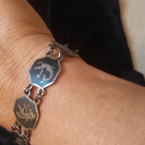 Vintage sterling siam Hindu Motif link - Picture 3 of 5